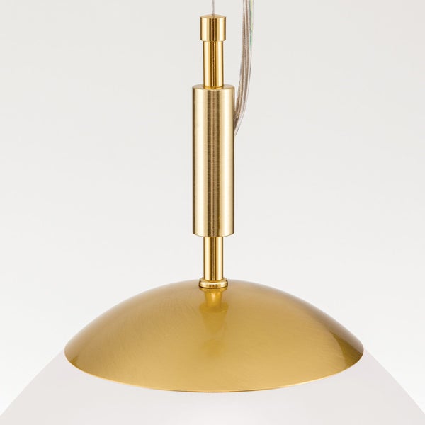 Hängeleuchte Opaldesign aus Messing Klar-mattes Glas Gold
