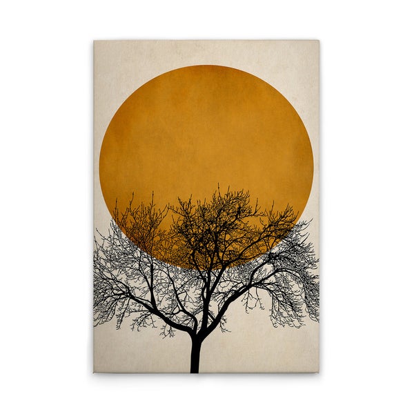 Dekorative Leinwand mit Baum und Sonne