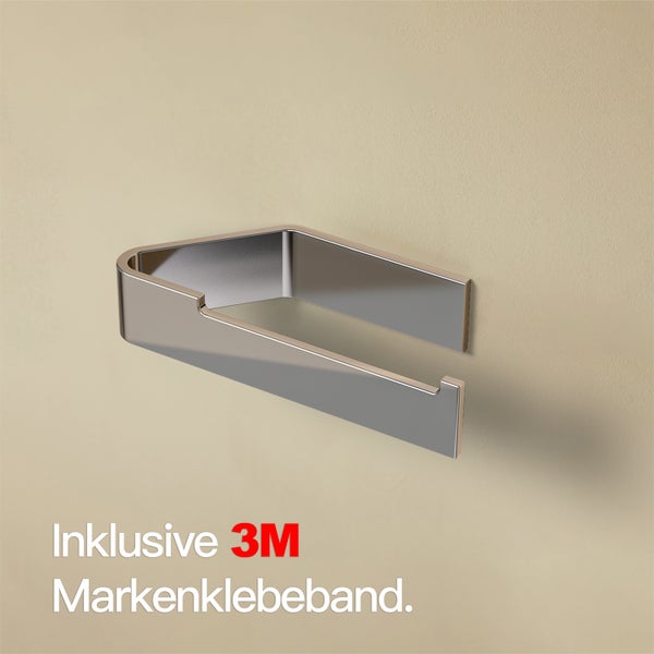 Designfabrik Hamburg Toilettenpapierhalter ohne Bohren Chrom 17cm