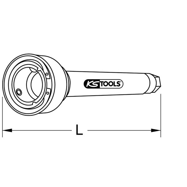 KS Tools Logo Werkzeug mit Maßangabe der Länge.