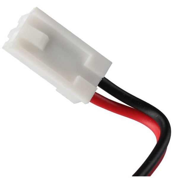 Zweipoliger Steckverbinder mit Kabel und weißem Kunststoffgehäuse.