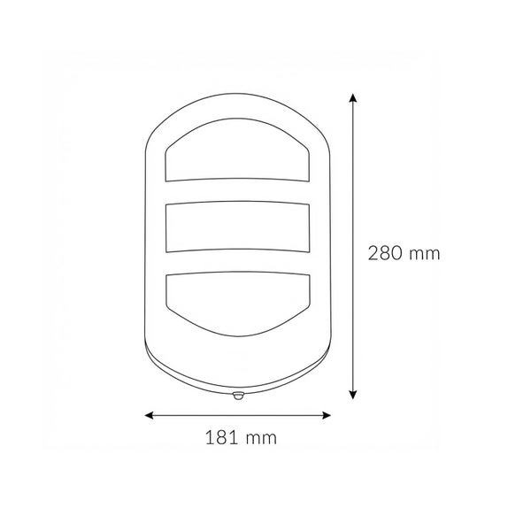 Maßzeichnung des Produkts mit den Maßen 280 mm und 181 mm.