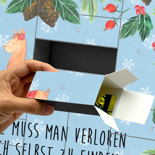 Mr. & Mrs. Panda Befüllbarer Adventskalender Alpaka Stolz - Blau Pastell