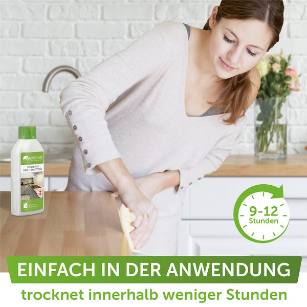 Nordicare [500ml] Arbeitplattenöl lebensmittelecht für Küchenarbeitsplatte I Arbeitsplatten Öl zum Holzschutz in der Küche I Arbeitsplatte Holzöl