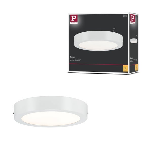 Wechselbarer LED Coin mit 430 Lumen, warmweißem Licht mit 3000 Kelvin, stufenlos dimmbar und Zigbee kompatibel zur individuellen Steuerung.