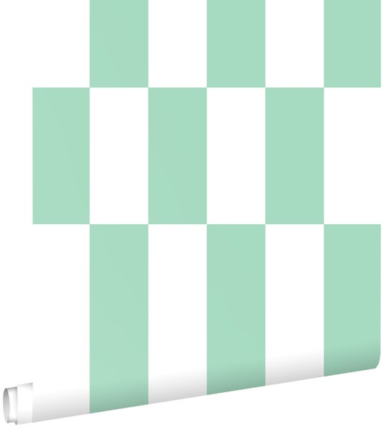 ESTAhome Tapete Streifen Mintgrün und Weiß - 50 x 900 cm - 130919