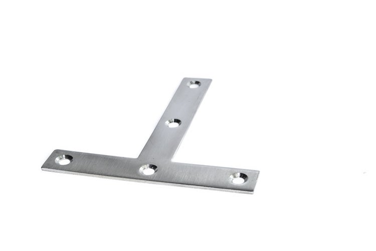 T-Verbinder aus Metall mit Schraubenlöchern