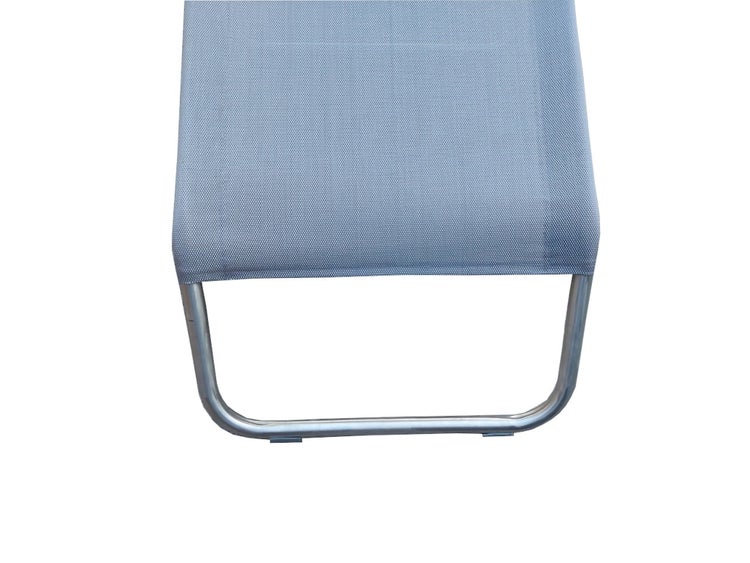 Edelstahl-Kippliege ELEGANCE 177 x 65 x 109 cm, silbergrau, Holzarmlehnen