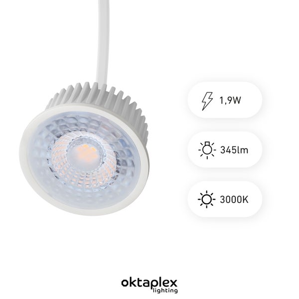 LED Module flach 345lm 3000K Warmweiß 1,9 W GU10 Ersatz Leuchtmittel für Einbauspots einfach zu installieren Deckenspots