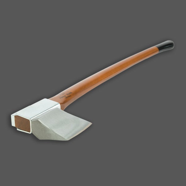 Helko Werk Spaltaxt mit Holzstiel und Stielschutzhülse aus Metall für Forstarbeiten.