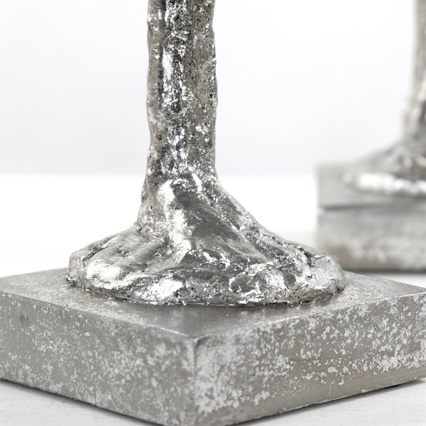 Skulptur-Set Millenium 2-teilig Poly-Kunststein silber