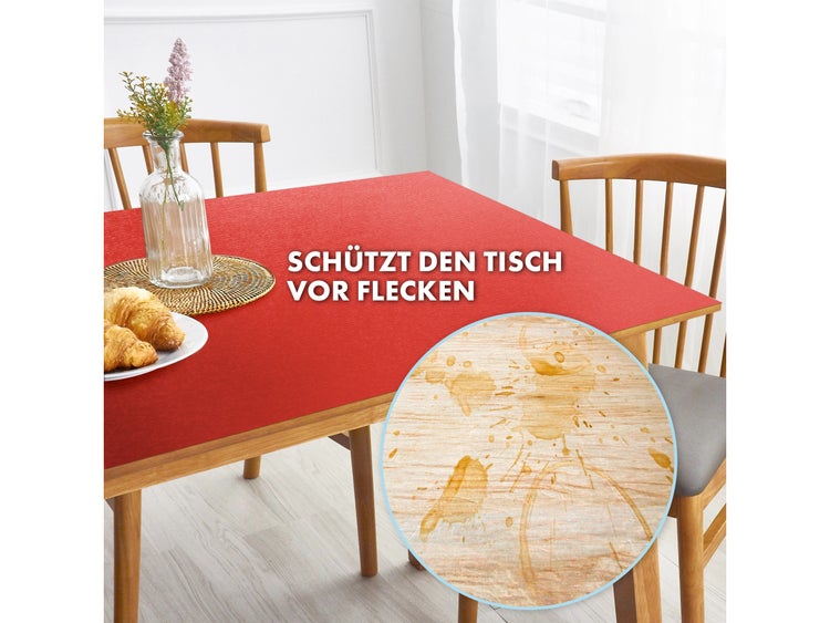 FLOORDIREKT Tischfolie Empire - mit abgeschrägter Kante - 1,5 mm Stärke - Rot - 80 x 165 cm