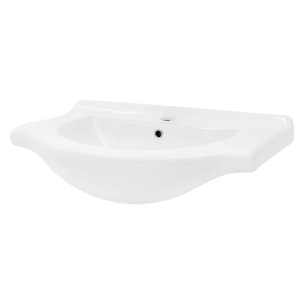 ML-Design Waschbecken aus Keramik Weiß 77x21,5x51,5 cm, Einbauwaschbecken mit Hahnloch und Überlauf, Aufsatzwaschbecken Einbauwaschtisch Waschschale Waschplatz Handwaschbecken, für das Badezimmer