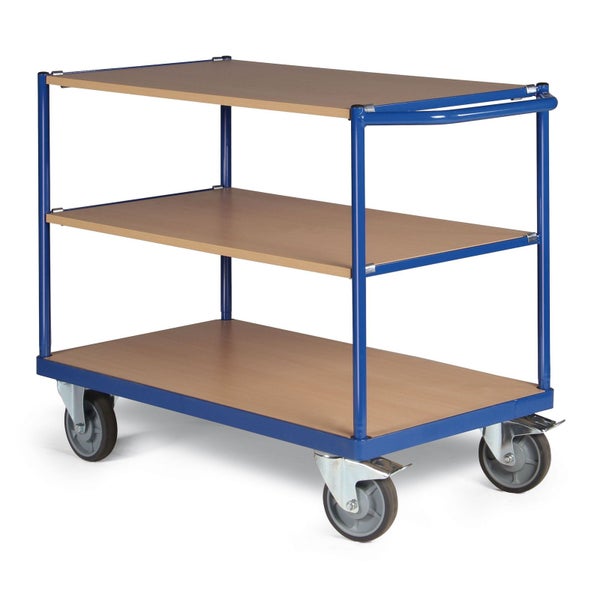 Servierwagen mit drei Ablageflächen und Rollen