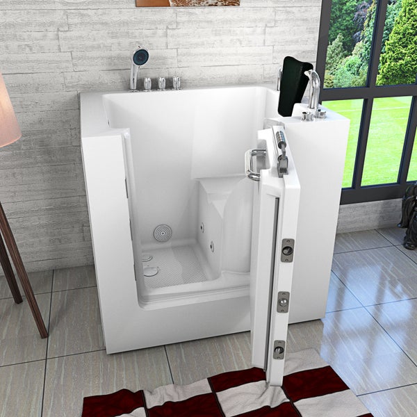 Sitzwanne Whirlpool Wanne mit Tür S02WP-TH-B-R 100x78cm