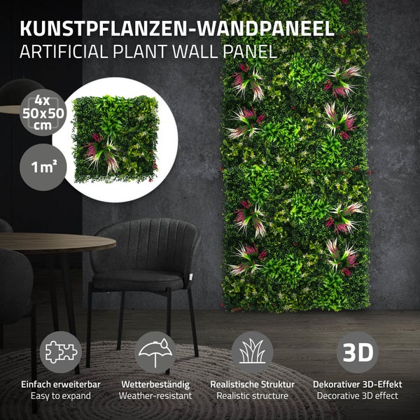 ECD Germany Künstliche Pflanzenwand Paneele Indoor Outdoor
