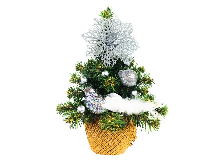 Geschmückter künstlicher Weihnachtsbaum mit 16 Ornamenten TINY 3 im Topf 25 cm