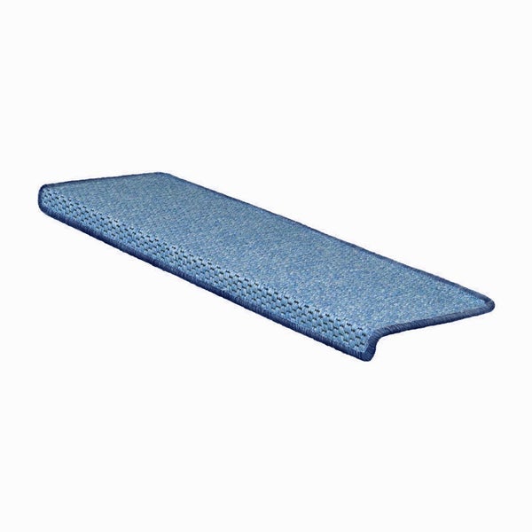 FLOORDIREKT Stufenmatte Kalkutta - Sisaloptik - Schlingenpol - Selbstklebend - Blau - Rechteckig - 23,5 x 65 cm
