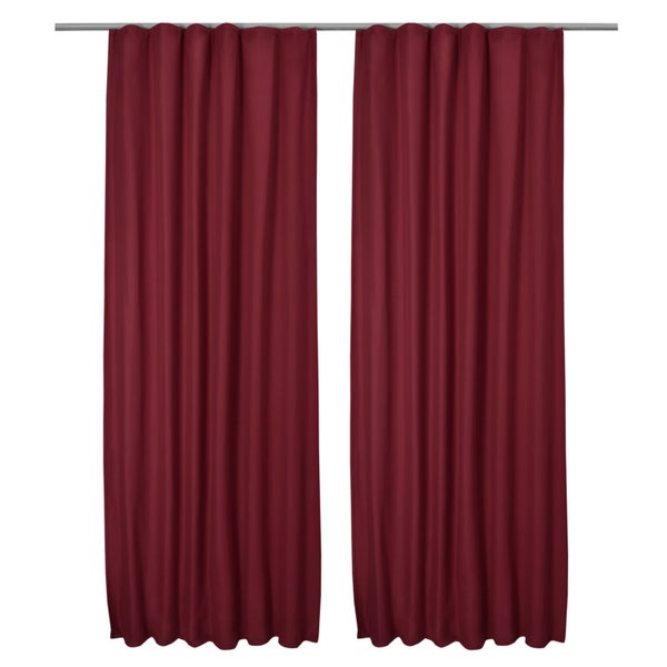 Beautissu Amelie TK Vorhang mit Kräuselband 140x245cm Rot (2tlg)