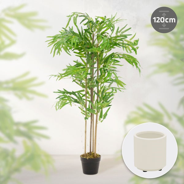 Künstlicher Bambus, 120 cm hoch, im Topf