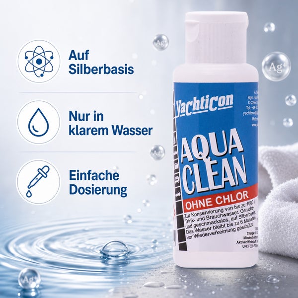 Yachticon Aqua Clean Wasserdesinfektionsmittel zur Konservierung von Trinkwasser auf Silberbasis ohne Chlor