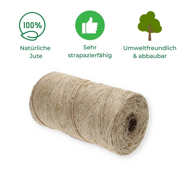 Sisalschnur 1kg 1000g 2 - 3 mm Sisalgarn 500 m Sisalseil Sisal Schnur Bindfaden Juteschnur Paketschnur Gartenschnur Garten Garn Kordel Zwirn