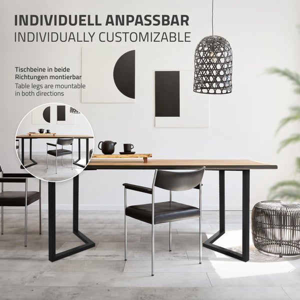 ML-Design 2er Set Tischkufen ARROW B44xH72 cm V-Form, Metall Schwarz, Industriedesign,  Kufengestell für Esstische & Schreibtische, Tischgestell Tischbeine Tischuntergestell Möbelfüße für DIY-Projekte