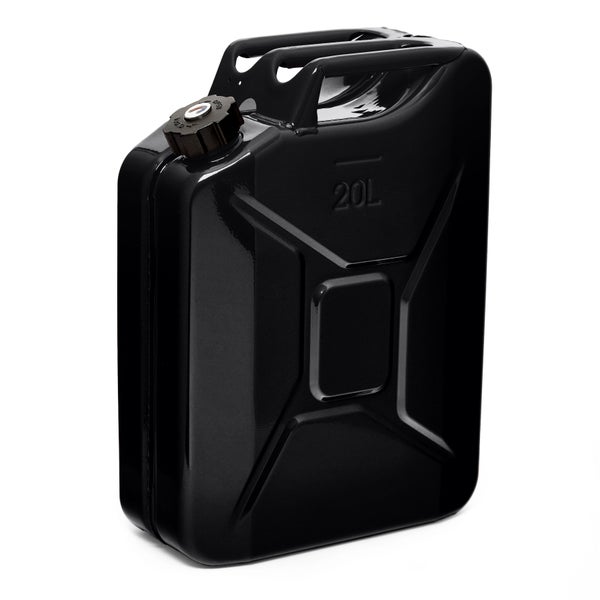BW® Kraftstoffkanister Metall Benzinkanister 5x 20 Liter mit Schraubverschluss - Schwarz - RAL 9005 - TÜV-geprüft und UN-Zulassung - Made in Europe