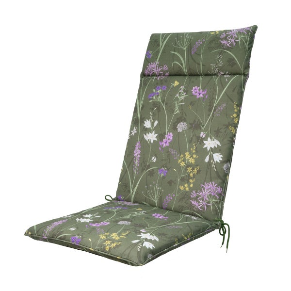 Hochlehnerauflage Donna grün Canvas Eco+ - Ca. 120x50 cm - 4er-Set