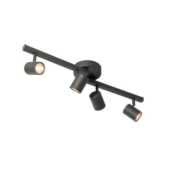 Schwarze Deckenleuchte mit vier Strahlern