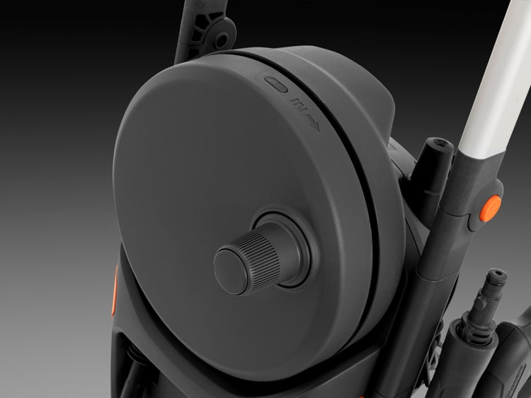 Detail einer Schlauchtrommel für einen Hochdruckreiniger