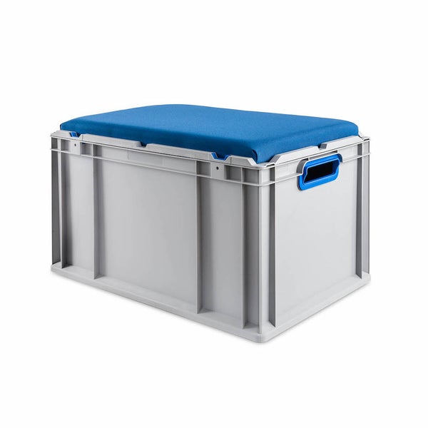 PROREGAL Eurobox NextGen Seat box Blau HxBxT 365 x 40 x 60 cm 65 Liter Griffe Offen Eurobehälter Sitzbox Transportbox