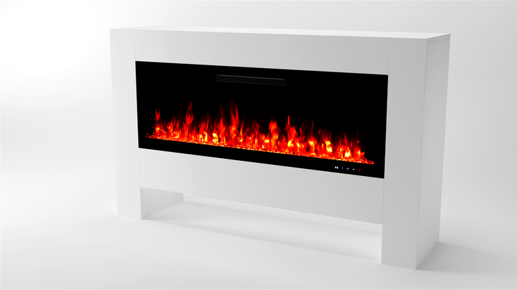 Glow Fire Elektrokamin 'Hermes 127' | LED Standkamin in weiß mit Heizung (1500 W) | HxBxT: 96 x 156 x 38 cm