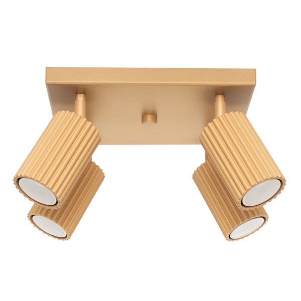 Goldene Deckenleuchte mit vier Strahlern