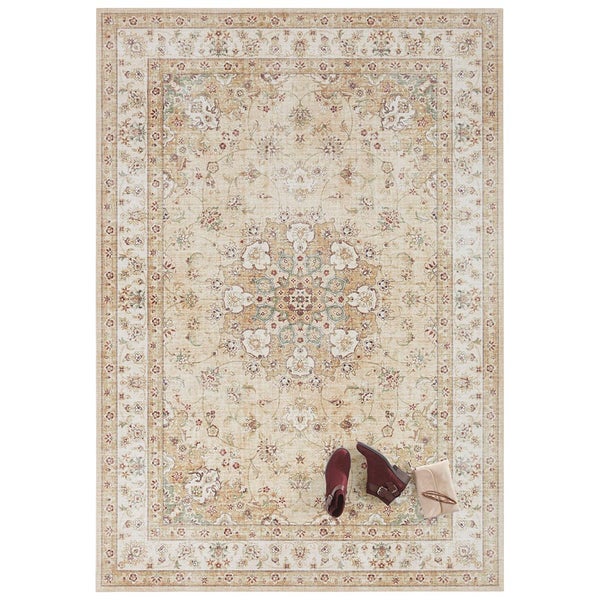 Kurzflor Teppich Nain Goldgelb - 80x150x0,7cm