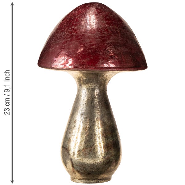 Dekorativer Pilz aus Glas, 23 cm hoch, für Innendekoration