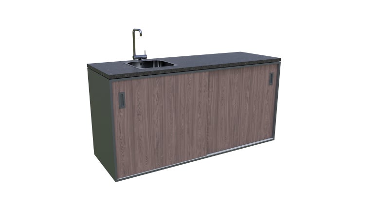 Gartenschrank mit Spüle und Armatur