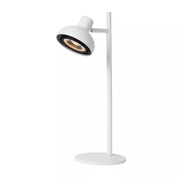 Weiße Stehleuchte mit verstellbarem Lampenkopf