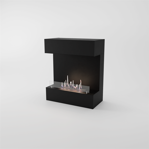 GLOW FIRE Ethanol Kamin 'Kongsberg' | Ethanolofen in schwarz mit 3 Std. Brenndauer und 2 KW Heizleistung | BxHxT: 83,8x100x41,3 cm