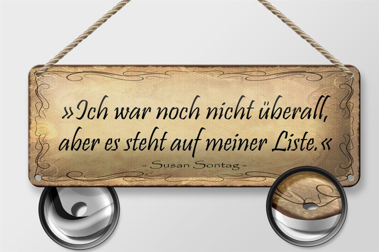 Blechschild Spruch 27x10cm ich war nicht überall aber steht Dekoration