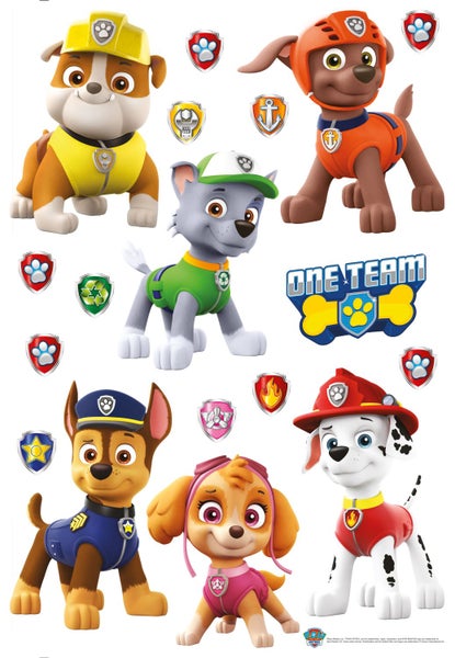 Sanders und Sanders Wandtattoo PAW Patrol Braun, Rot und Gelb - 65 x 42.5 cm - 600116