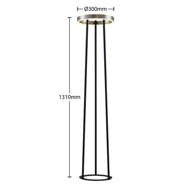 Moderne LED-Stehleuchte aus Metall, Höhe 1310 Millimeter, Durchmesser 300 Millimeter.