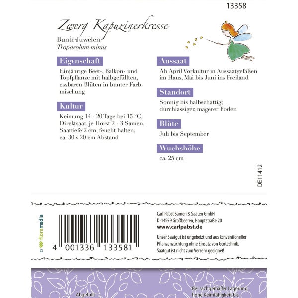 Zwerg-Kapuzinerkresse Bunte Juwelen Samen von Grüne Fee