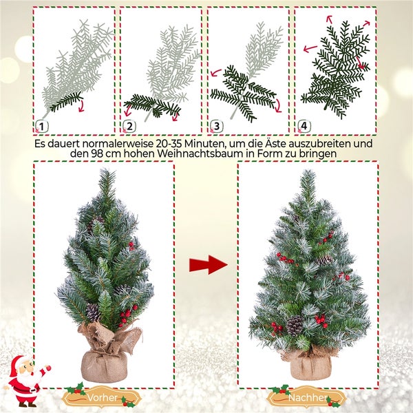 Yaheetech 2er-Set 92 cm Mini Künstlicher Weihnachtsbaum , Grün