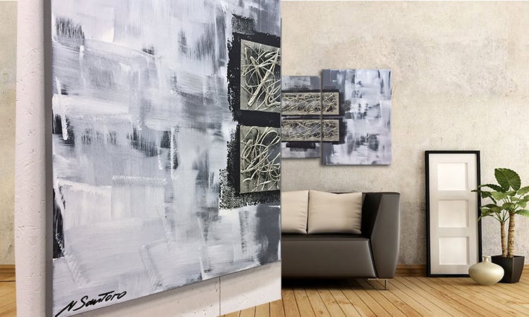 Das moderne Bild -Warm Coldness- 180x70x2 cm handgemaltes Unikat