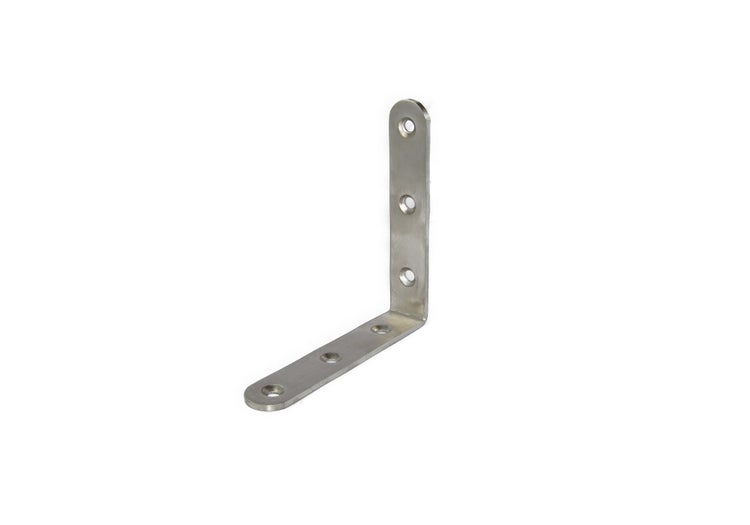 Winkelverbinder aus Metall mit sechs Schraublöchern für stabile Holzverbindungen