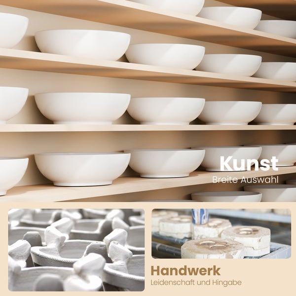 EMKE Aufsatzwaschbecken 520 x 395 mm Oval, Keramik Waschbecken, Handwaschbecken , Glänzend Weiß, Ohne Armaturbohrung, Höhe: 13 cm, Pflegeleicht, Feuchtigkeitsbeständig