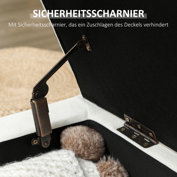 Gepolsterter Hocker mit Bezug aus Polyestergewebe