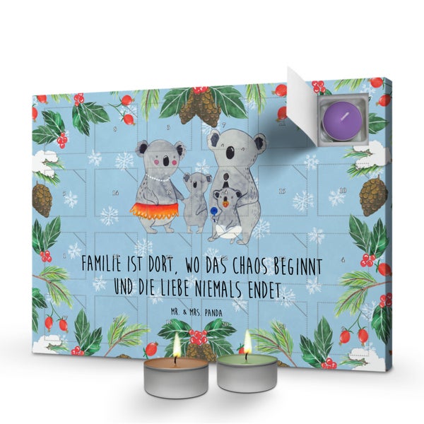 Mr. & Mrs. Panda Duftkerzen Adventskalender Koala Familie - Blau Pastell