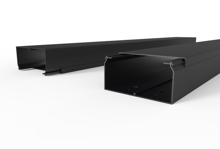 CILSON WDK12060S Art.-Nr. 6800510 Kabelkanal 120 x 60 mm x 2.000 mm - Kanaloberteil und -unterteil mit Bodenlochung, schwarz RAL 9005